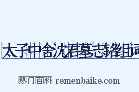 太子中舍沈君墓志铭组词是什么意思的图片